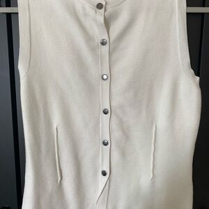 ASOS Cream Sleeveless Cardigan